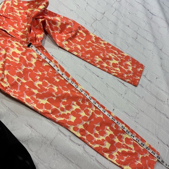 GAP KHAKIS BY GAP skinny mini Vibrant Orange and Cream cropped Pants size 4 Nwot - Picture 7 of 16